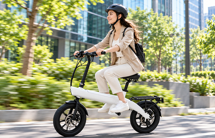 街中でのEVバイク利用イメージ