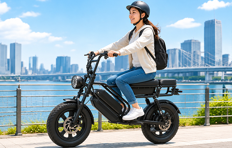 水辺を走行するEVバイクのイメージ